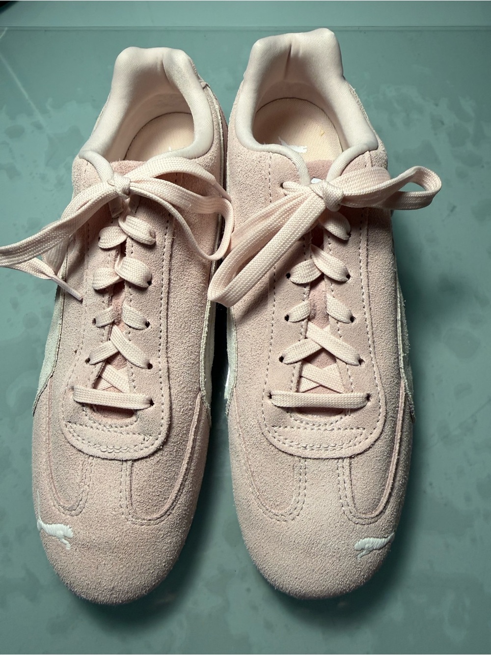 Puma Speedcat OG Shoes Whisp of Pink- Puma White Suede Woman's size 9.5 NWOT